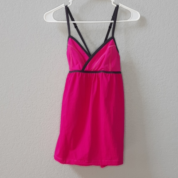 lululemon athletica Tops - Lululemon Bright Pink Criss Cross Front Tanktop